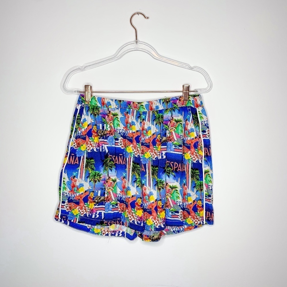 ASOS Mens Shorts ESPANA Tropical Pattern‎ Elastic